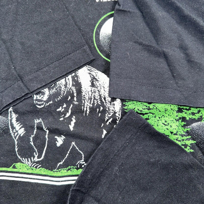 Bear Mountain Montana VTG T Shirt Double Sided 80s Black Art Moon Nature Animal