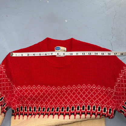 VTG 1950s Pilgrim Sportswear Wool Sweater Small Sears USA Ugly Christmas Novelty