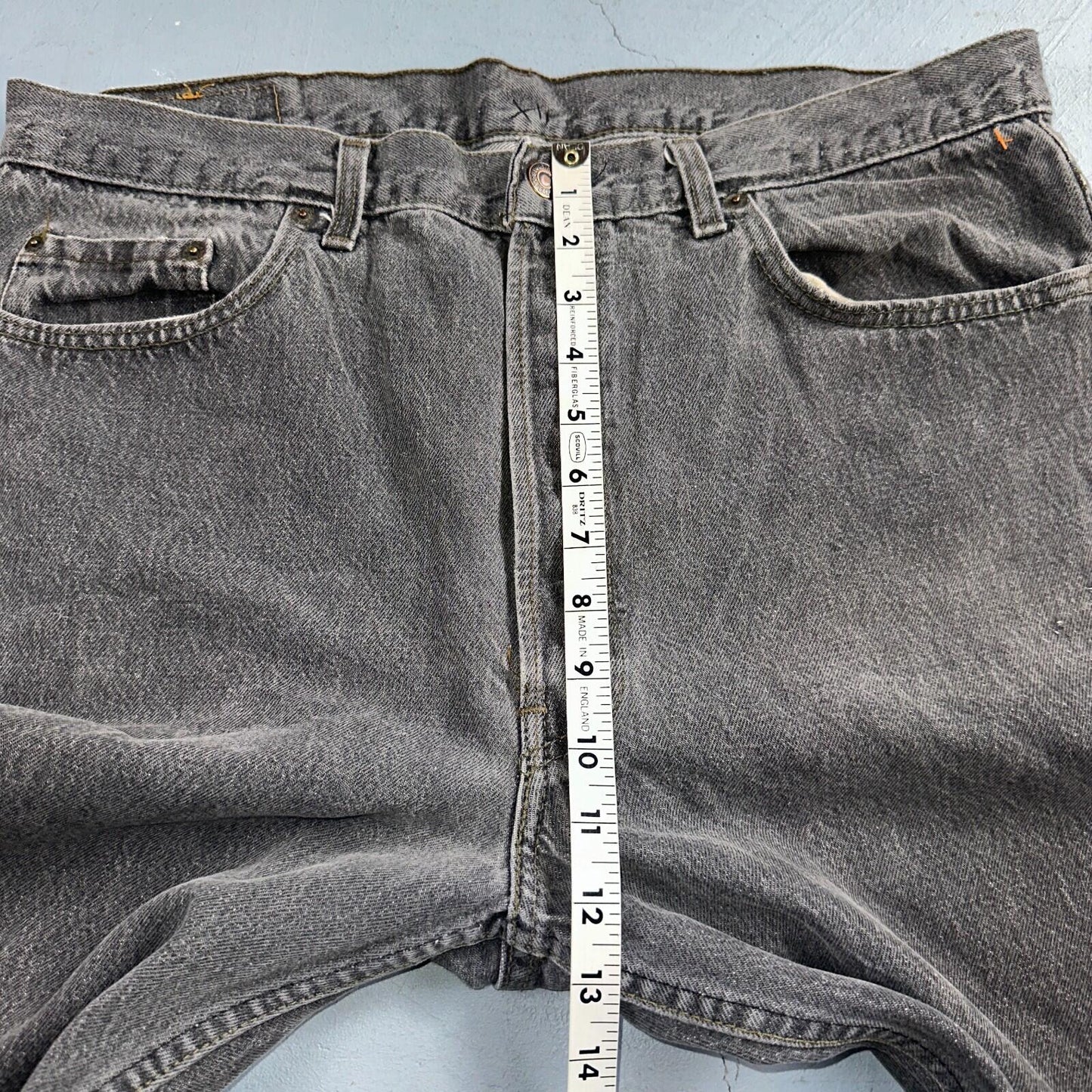 Levis 501 Vintage 90s USA XX Straight Leg Jeans Gray Light Wash 38x30 Act 36x29