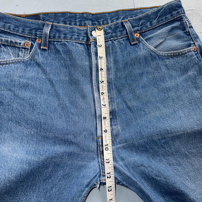 Levis 501 Vintage 90s USA XX Straight Leg Jeans Blue Light Wash 38x32 Act 35x28
