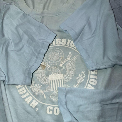 US Mission Abidjan VTG T Shirt Cote Divore 80s 1980s Hanes XL Army Single Stitch