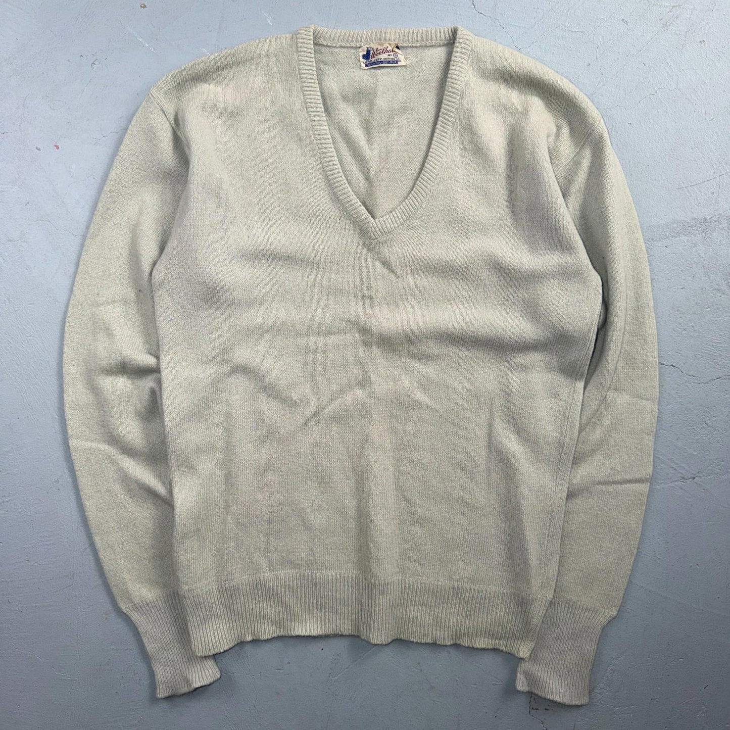 VTG 1940s 1950s Wool Fur Pullover Sweater Rockabilly Mens V Neck Lord Jeff