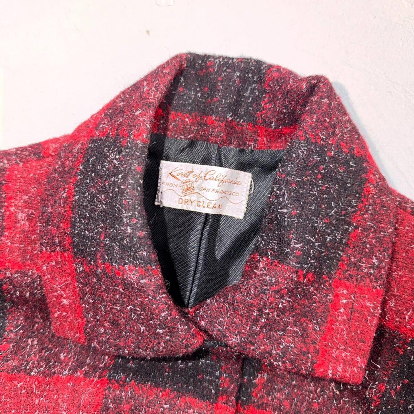 VTG 60s Koret of California Skirt Womens Small Red Midi Rockabilly Suit Jacket