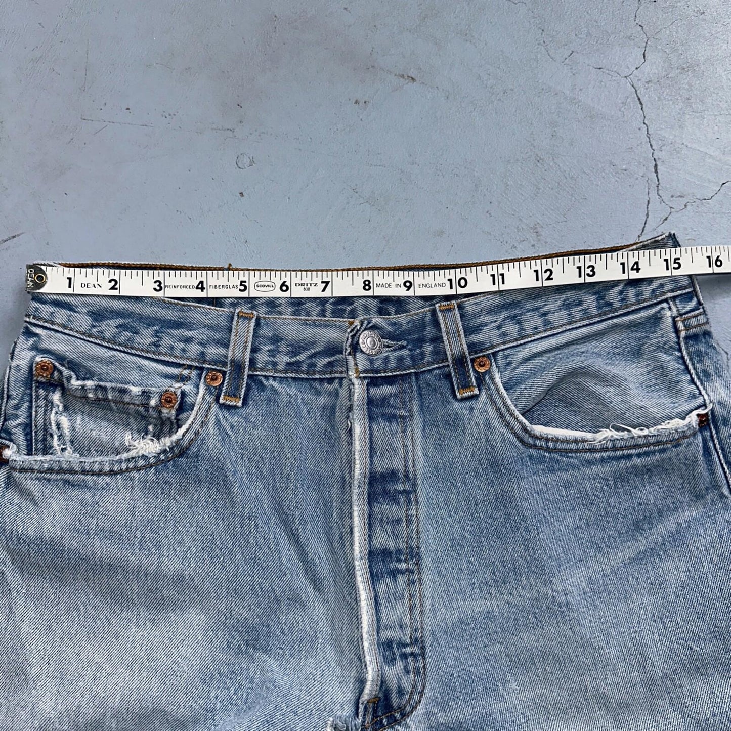 Levis 501 Vintage 90s USA XX Straight Leg Jeans 34x36 Light Wash Act 30x31