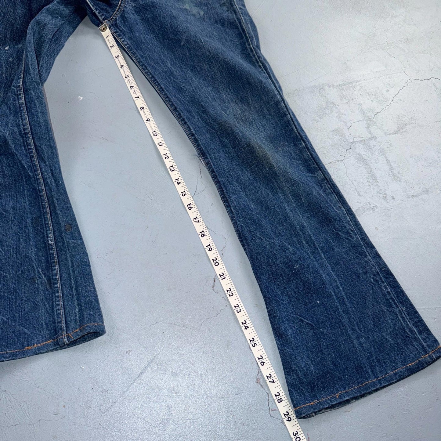 Levis Big E Vintage 60s Orange Tab 646 Bell Bottoms Denim Jeans Bootcut 31x29