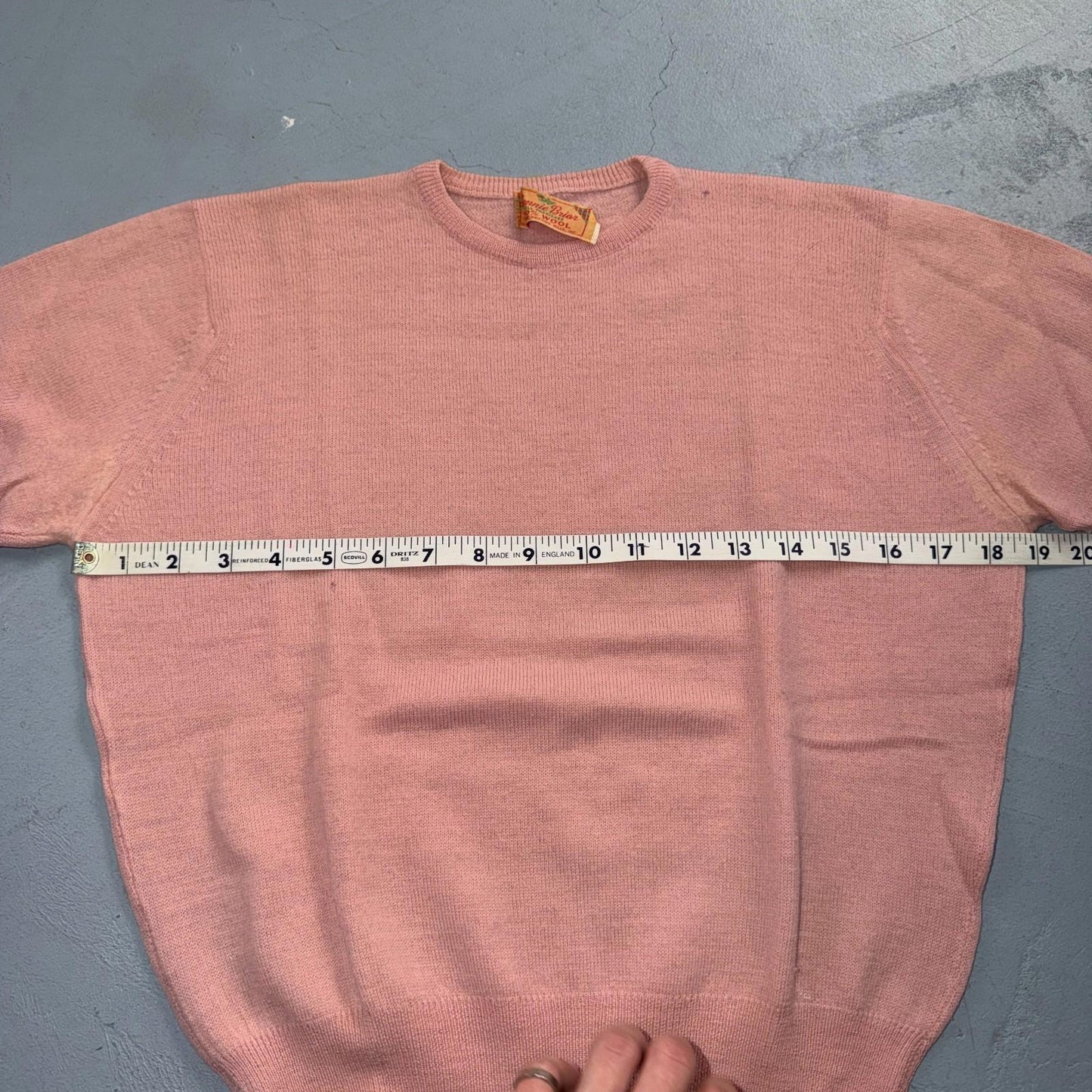 VTG 1940s 1950s Wool Pullover Sweater Rockabilly Womens Knit Pink Bonnie Brian