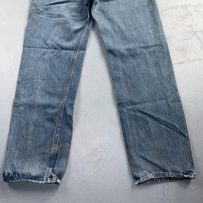 Levis 501 Vintage 80s USA XX Straight Leg Jeans Blue Light Wash 38x34 Act 35x30