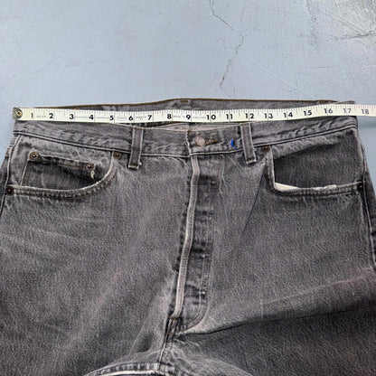 Levis 501 Vintage 80s USA XX Straight Leg Jeans Black Light Gray 36x34 Act 35x32