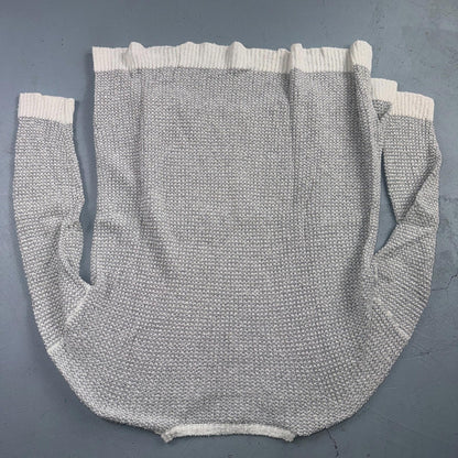 Eileen Fisher 100% Organic Cotton Oversized Sweater Size XS Grey White
