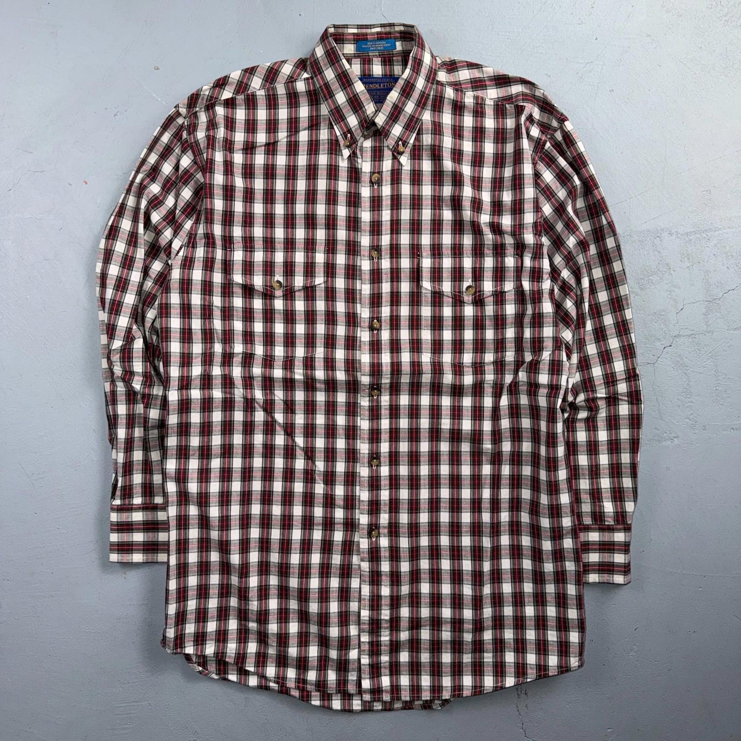 Pendleton Rancher Button Down Western Shirt Men’s S Red Plaid Cotton Rancher