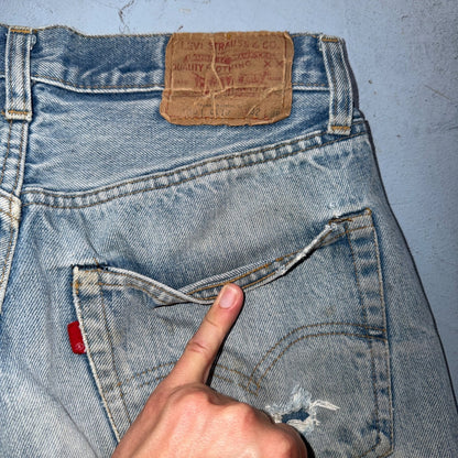Levis 501 Vintage 80s Redline Selvedge USA XX Jeans Light Wash 32x38 Act 29x32