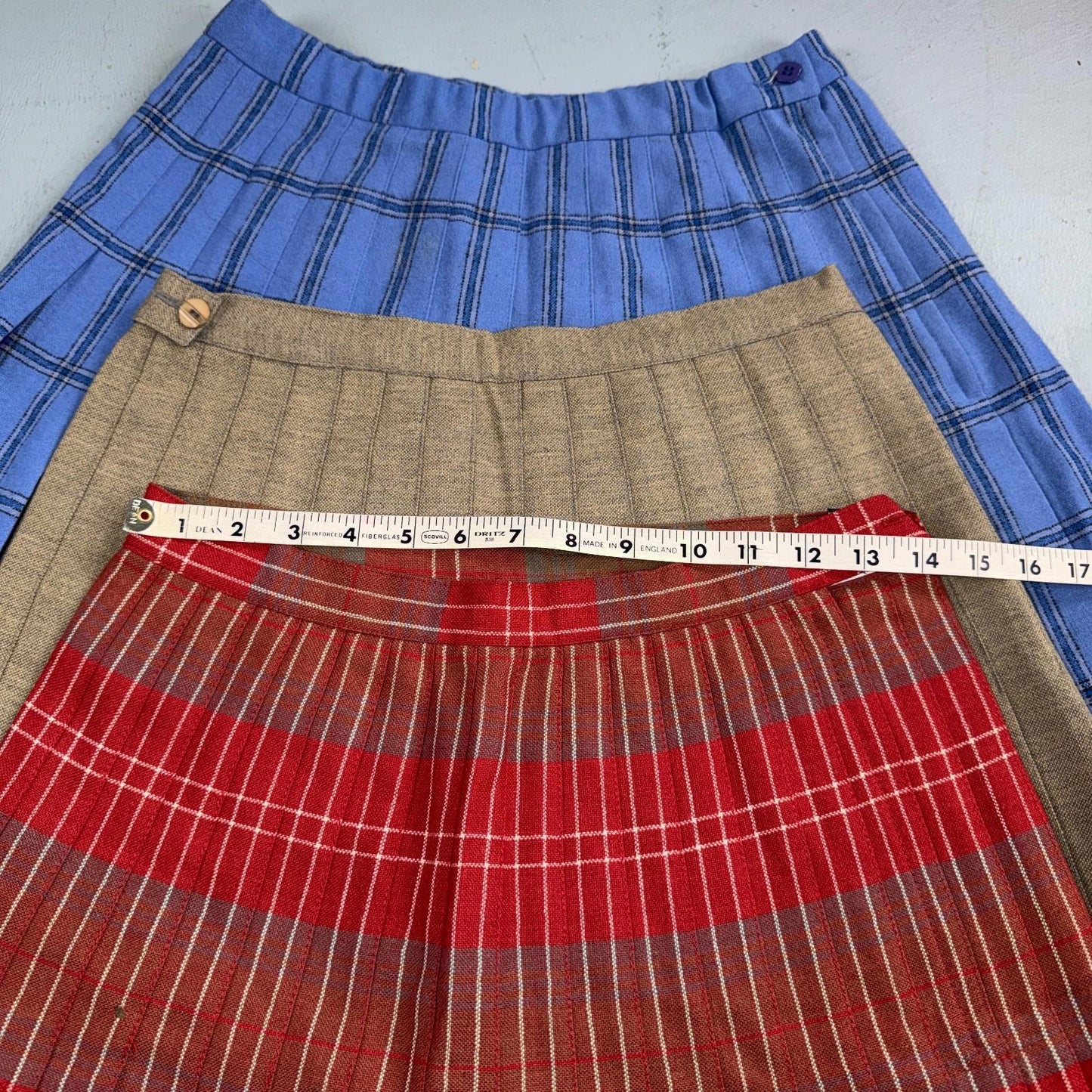 Womens Lot Of 4 Vintage Skirts Plaid Preppy School Pleated Wool Tartan Pendleton