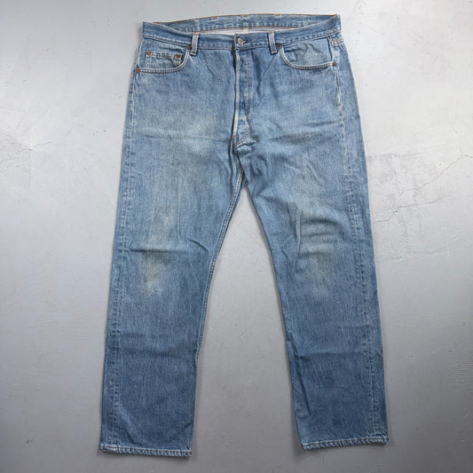 Levis 501 Vintage 80s USA XX Straight Leg Jeans Blue Light Wash 40x33 Act 38x29