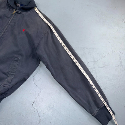 Vintage Polo Ralph Lauren Harrington Jacket Size S Navy Blue Bomber 90s Faded