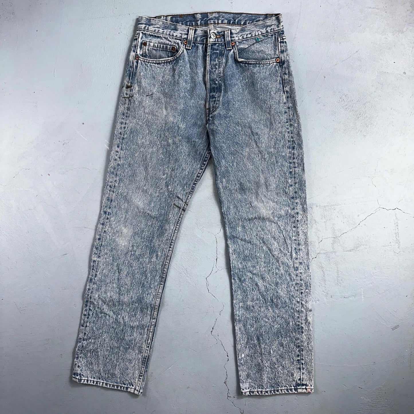 Levis 501 Vintage 90s USA XX Straight Leg Jeans Blue Light Wash 32x30 Act 30x29