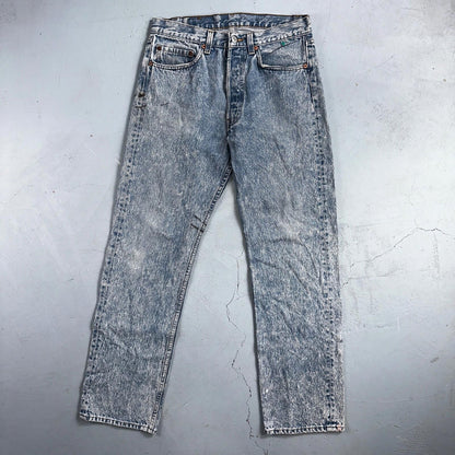 Levis 501 Vintage 90s USA XX Straight Leg Jeans Blue Light Wash 32x30 Act 30x29