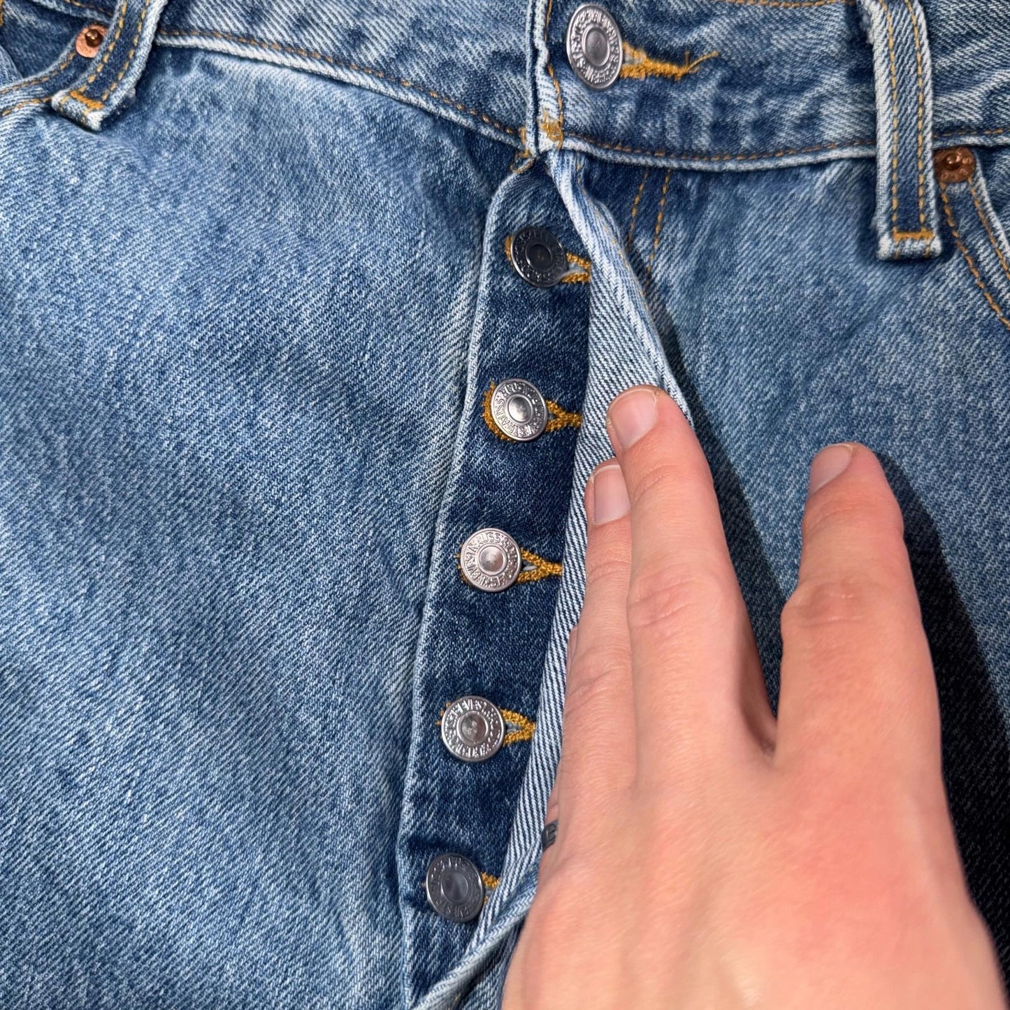 Levis 501 Vintage Y2K XX Straight Leg Jeans Blue Light Wash 38x36 Act 38x36