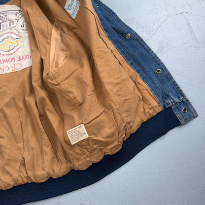 Summer Nights 2007 Vintage Denim Varsity Jacket Y2K Dan Judy Salem Auto Club