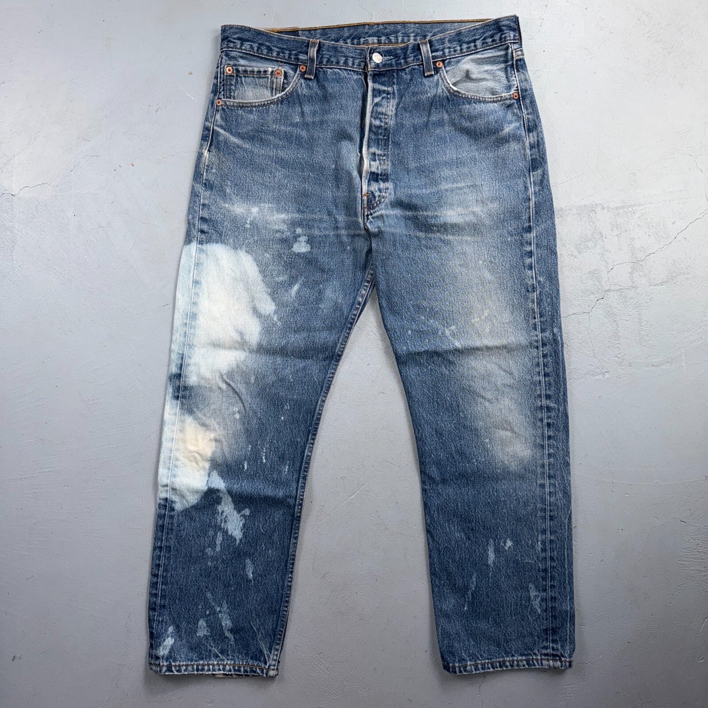 Levis 501 Vintage 90s USA XX Straight Leg Jeans Blue Light Wash 38x31 Act 35x28