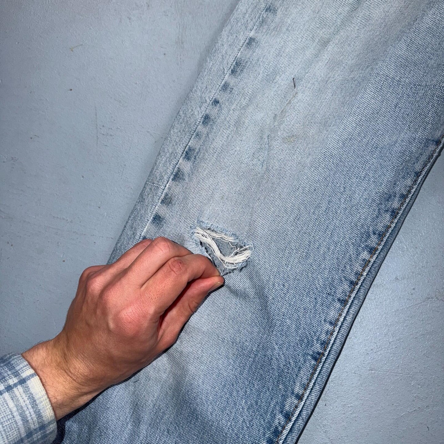 Levis 501 Vintage 80s Redline Selvedge USA XX Jeans Light Wash 30x30 Act 28x27