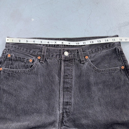 Levis 501 Vintage 90s USA XX Straight Leg Jeans Black Med Wash 34x34 Act 31x33