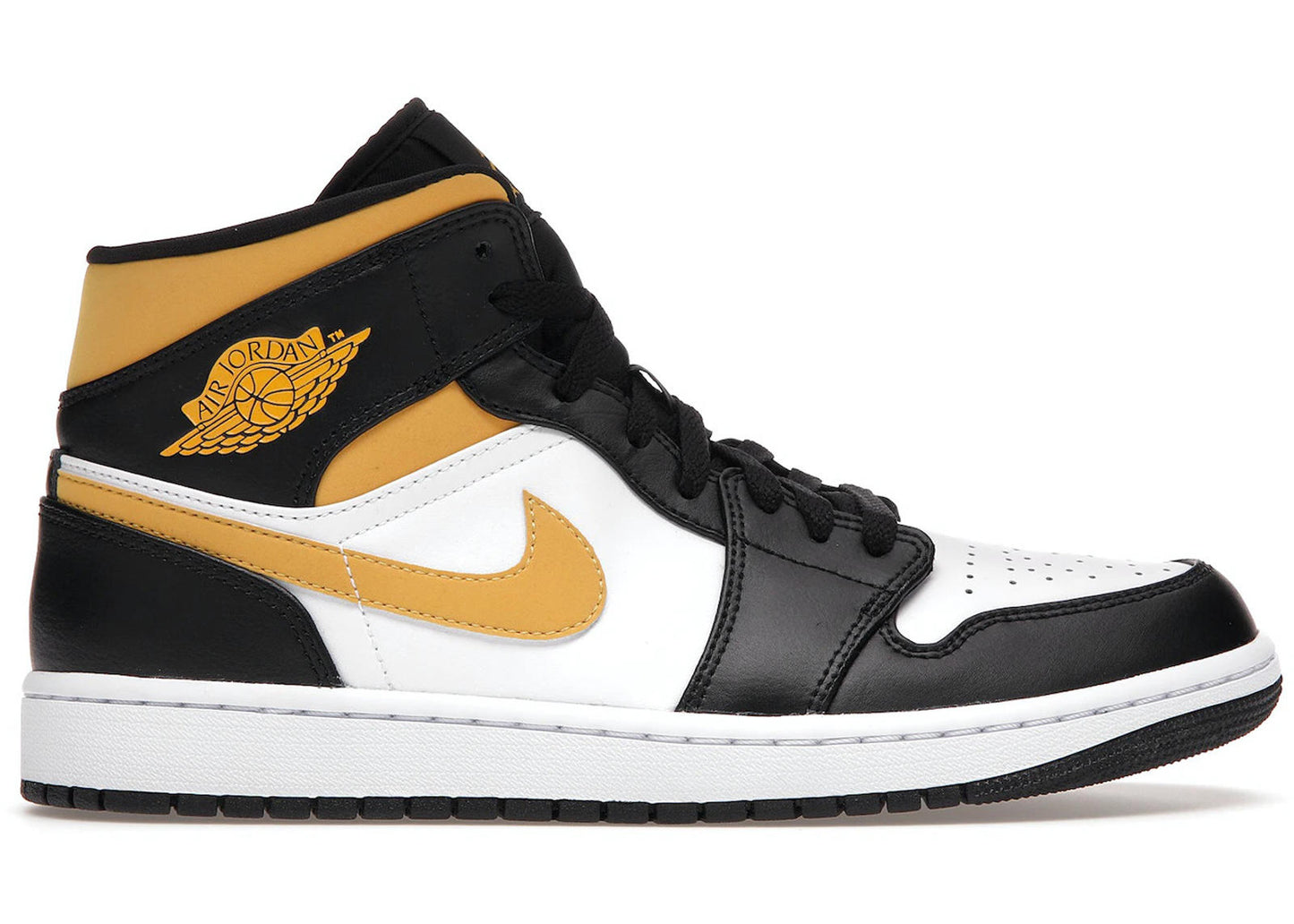 Nike Size 12.5 Air Jordan 1 Mid Yellow Black University Gold - 554724-177