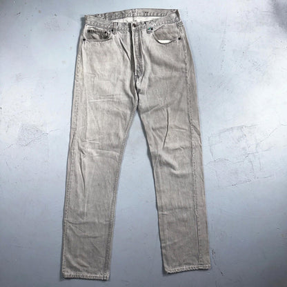 Levis 501 Vintage 90s USA XX Straight Leg Jeans 35x36 Gray Light Wash Act 34x34
