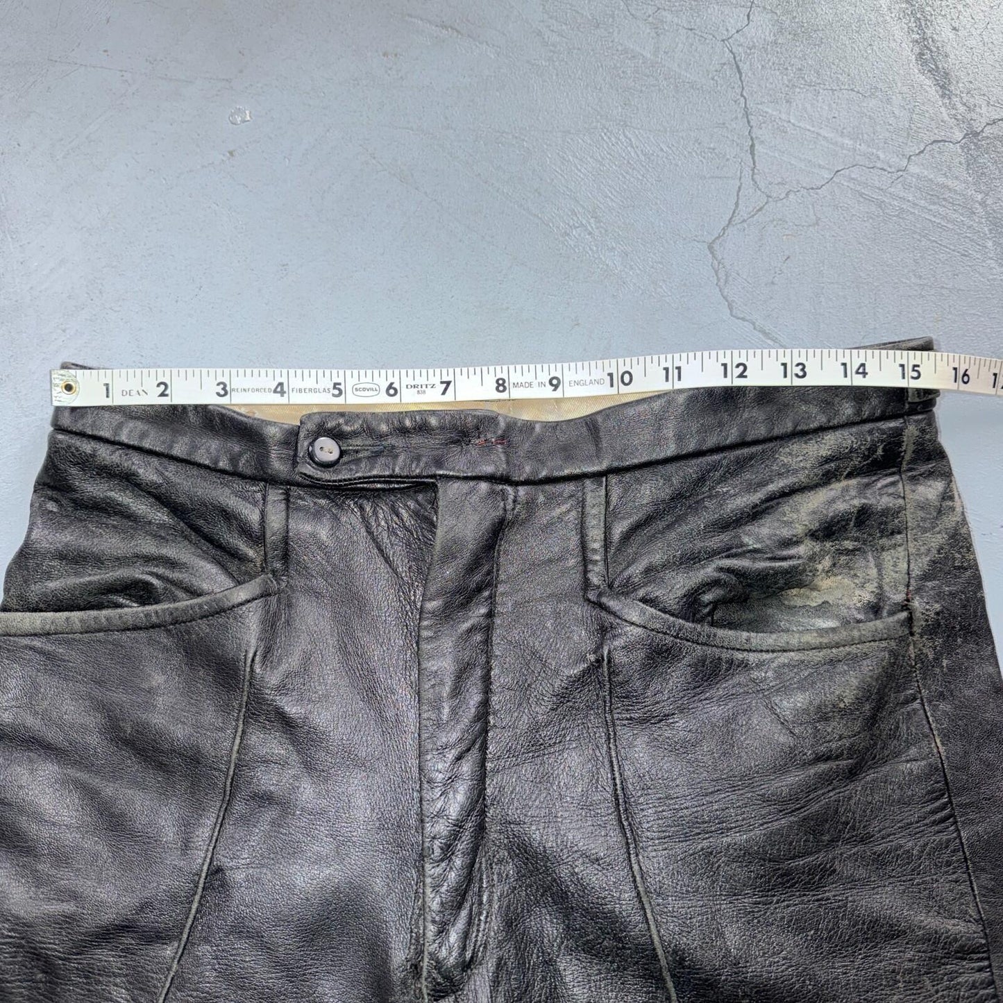 VTG 1950s 1960s Black Leather Motorcycle Pants 31x31 Rockabilly 50s 60s Buco Sty