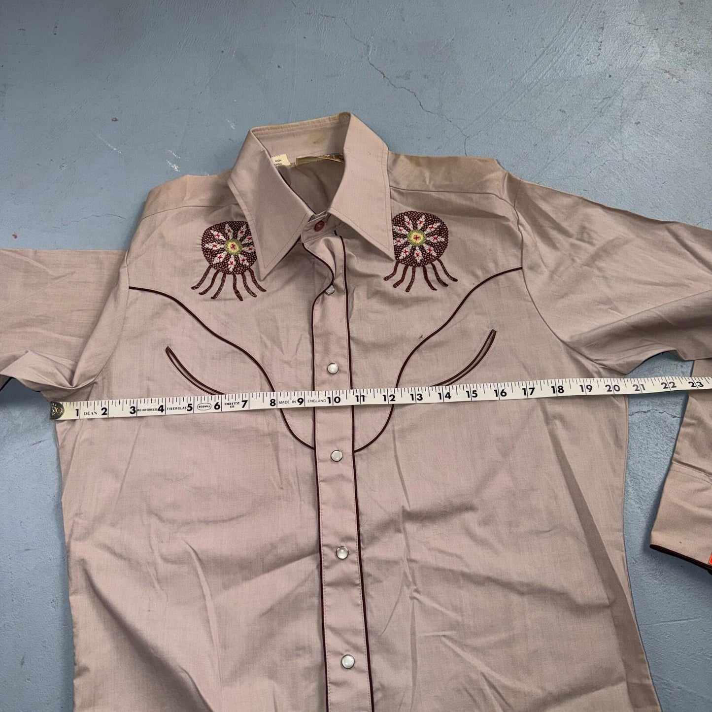 Kennington VTG Rocking K Ranchwear Shirt M Native Chief Pearl Snap Western 70s
