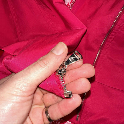GUESS Pink Belted Peacoat Wmn Sz XS VTG Button Detail Zipper Trench Cute