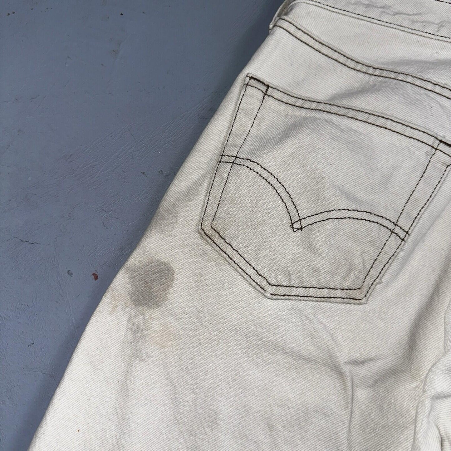Levis 501 Vintage 90s USA XX Straight Leg Jeans White Stained 32x34 Act 30x33