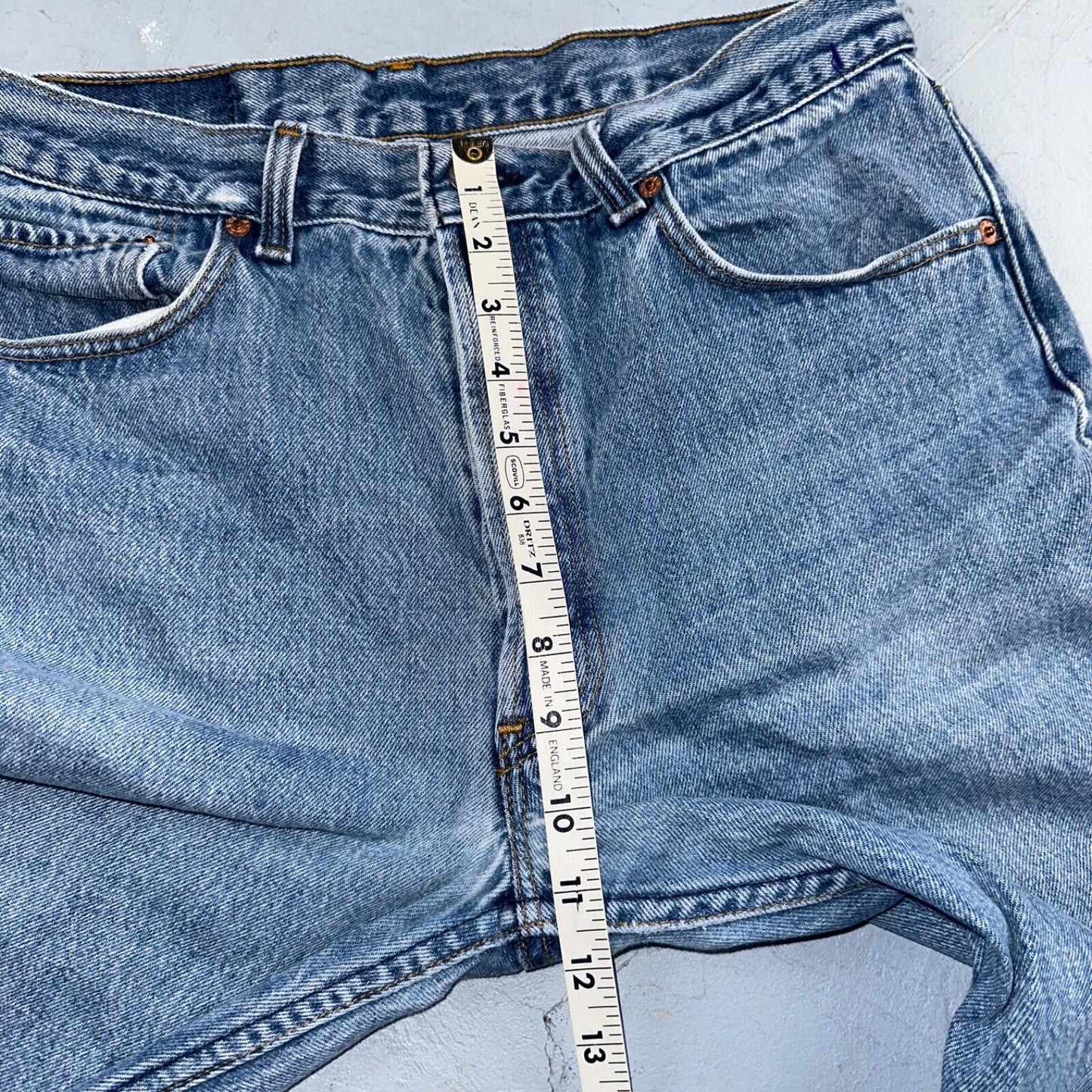 Levis 501 Vintage 90s USA XX Straight Leg Jeans Blue Light Wash 35x34 Act 31x30