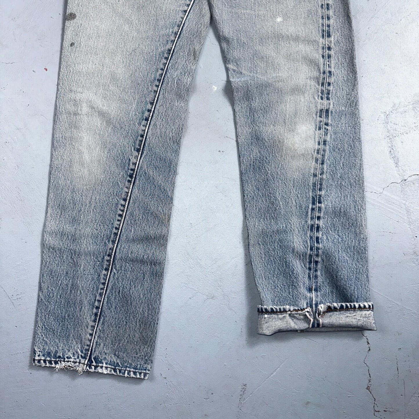 Levis 501 Vintage 80s Redline Selvedge USA XX Jeans Light Wash 27x34 Act 25x29