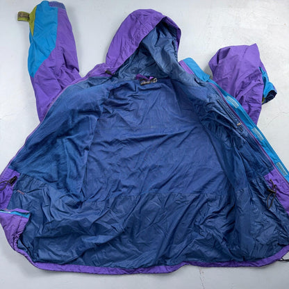 Patagonia VTG RARE 90s Hooded Zip Up Jacket Mens L Purple Rain Parka Wind