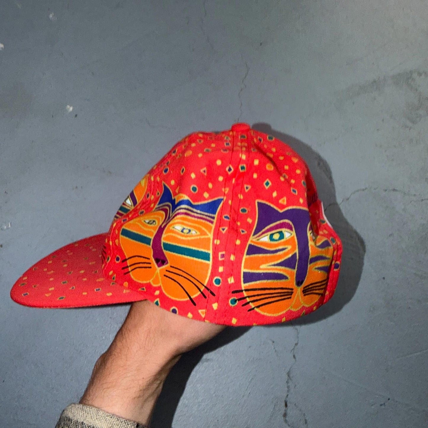 Laurel Burch Cats VTG Hat Baseball Cap Snapback 80s Kittens Trucker Abstract Art