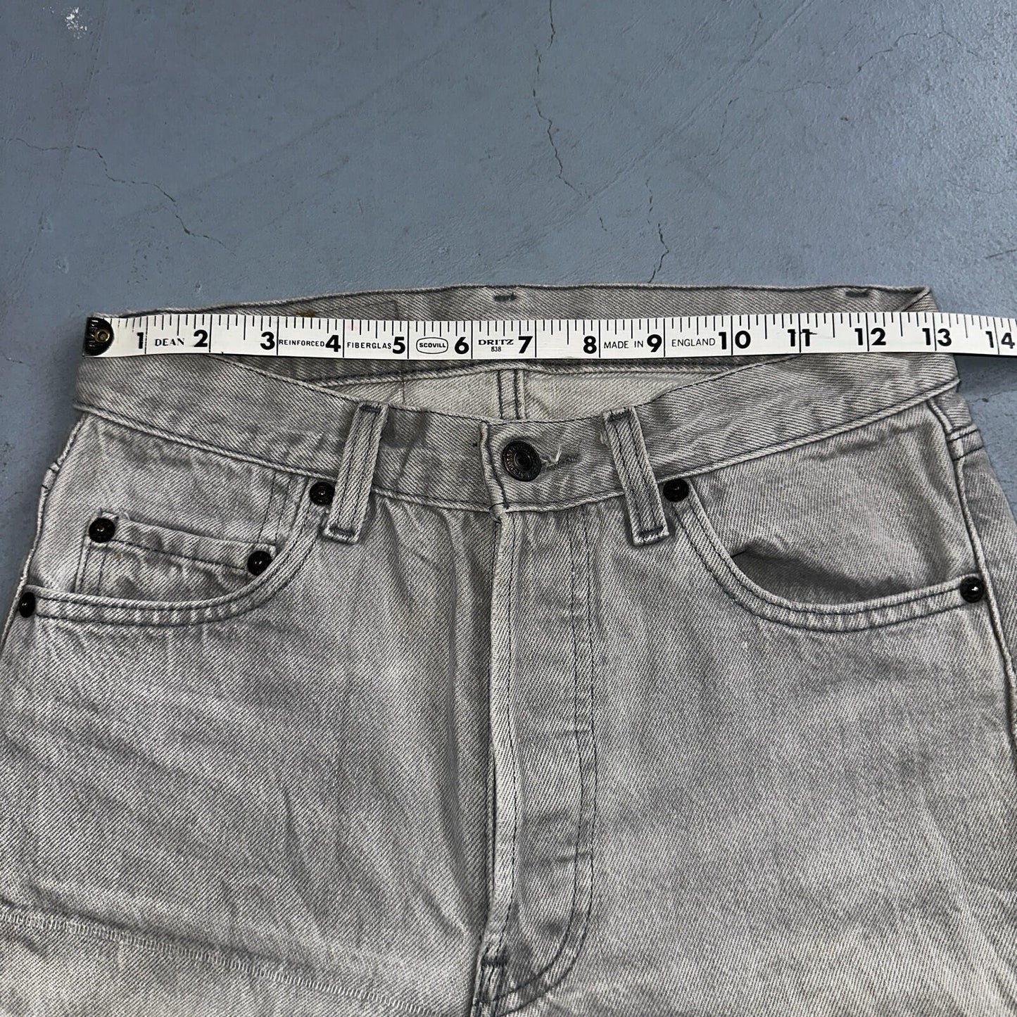 Levis 501 Vintage 80s USA XX Straight Leg Jeans Gray Light Wash 28x34 Act 27x32