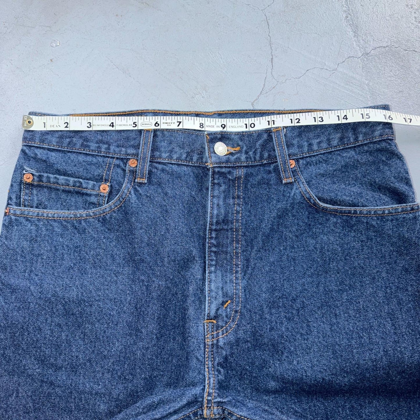 Levis 505 Vintage 90s Red Tab Straight Blue Jeans Med Was 34x34 Act 32x33