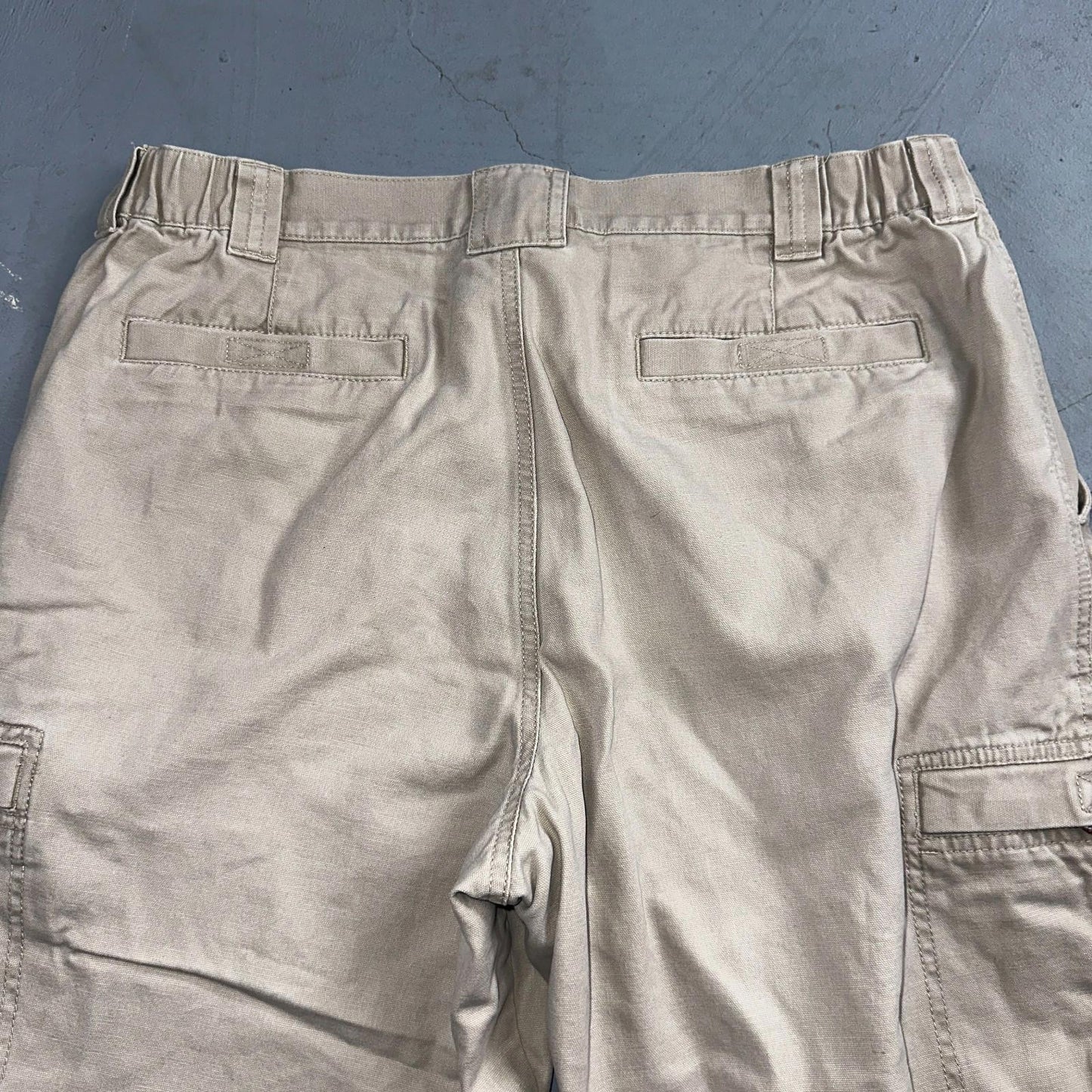 Vintage LL Bean Mens 36x30 Light Stonewashed Cargo Pants Trousers Beige 90s
