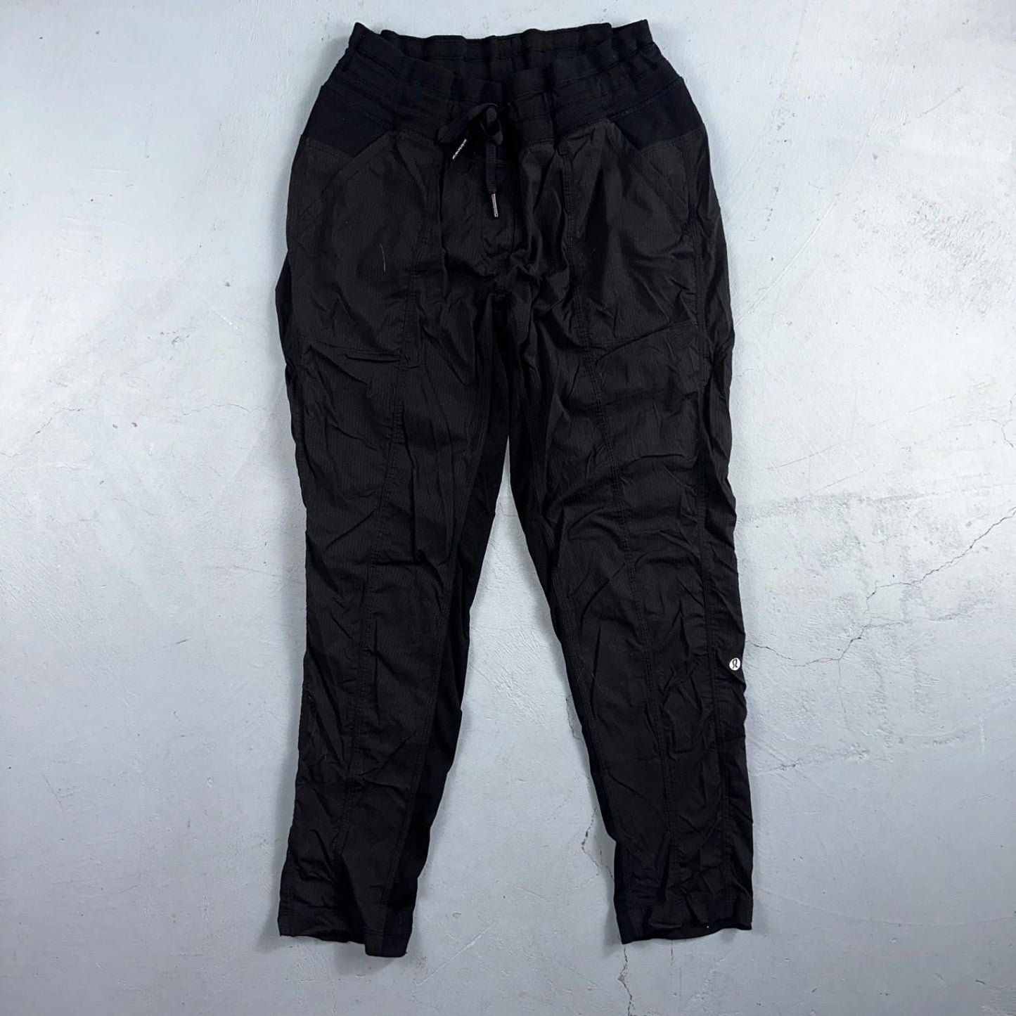 Lululemon Dance Studio Black Ruched Athletic Pants Unlined Women's Size Small