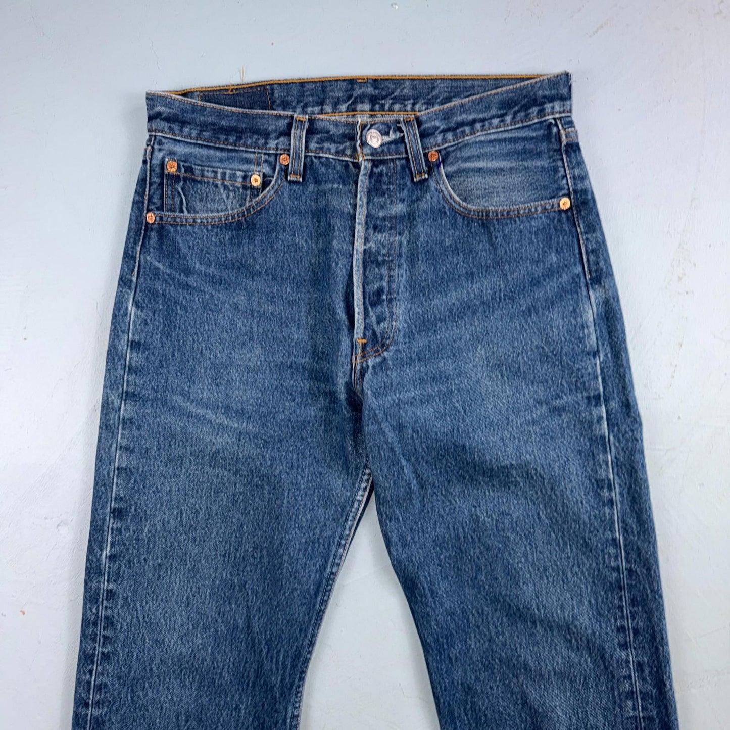 Levis 501 Vintage 90s USA XX Straight Leg Jeans Blue Med Wash 32x36 Act 31x33