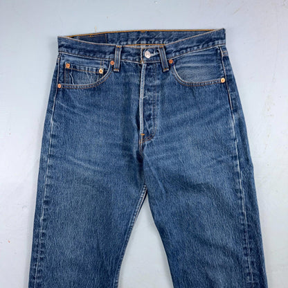 Levis 501 Vintage 90s USA XX Straight Leg Jeans Blue Med Wash 32x36 Act 31x33