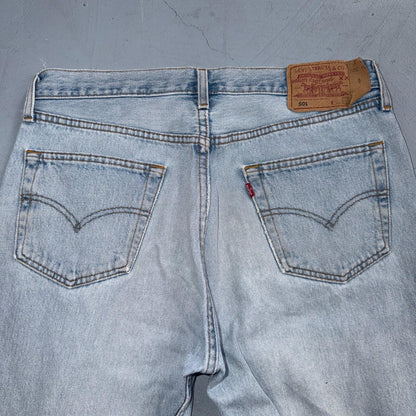 Levis 501 Vintage Y2K 90s XX Straight Leg Jeans Blue Light Wash 34x32 Act 33x31