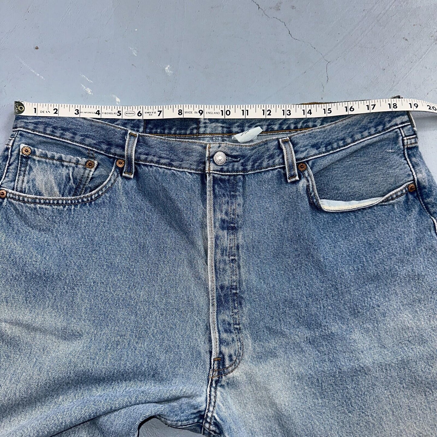 Levis 501 Vintage 90s Mexico Straight Leg Jeans 40x32 Y2K Light Wash Act 37x30