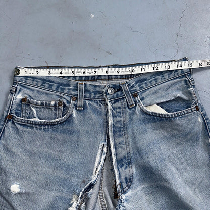 Levis 501 Vintage 80s Redline Selvedge USA XX Jeans Light Wash 32x30 Act 30x28