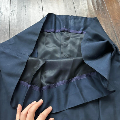 Real Vintage 1940s R & K Original Long Navy Top Button Down Dress Women's 40s