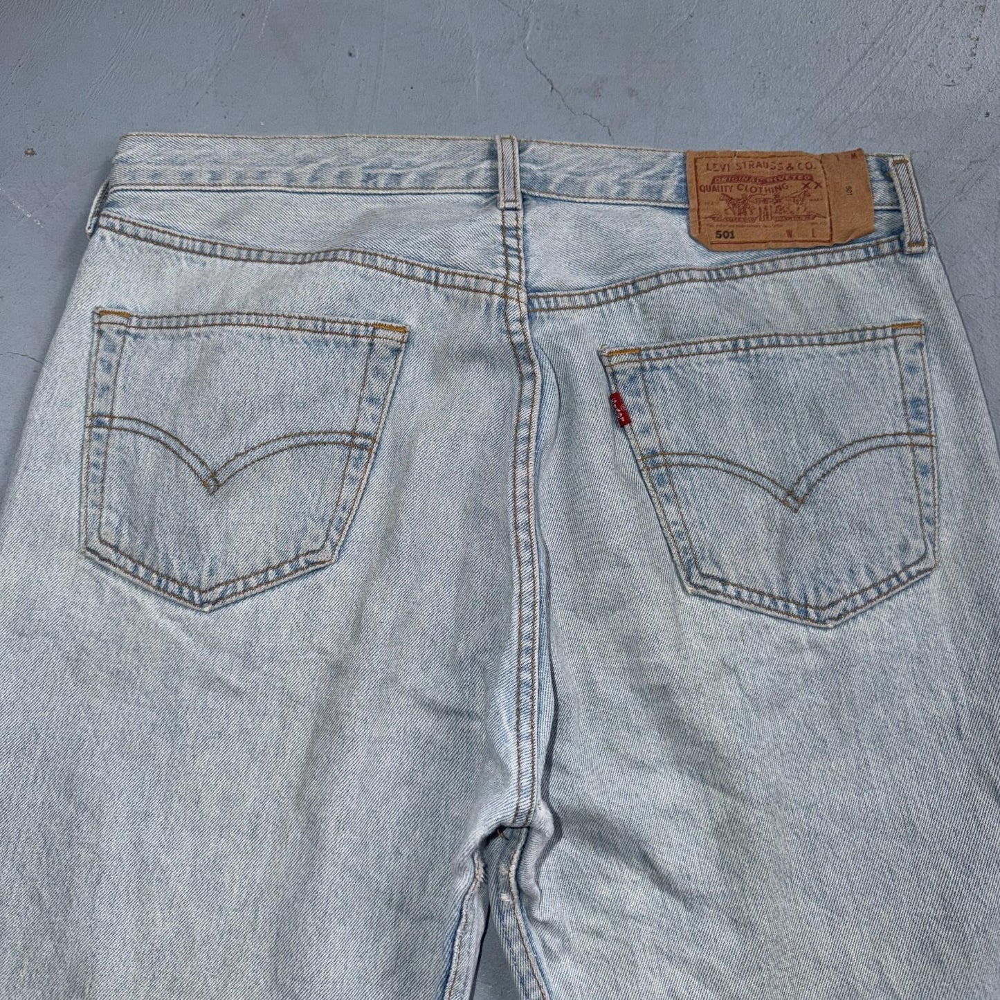 Levis 501 Vintage Y2K 90s XX Straight Leg Jeans Blue Light Wash 36x36 Act 35x32