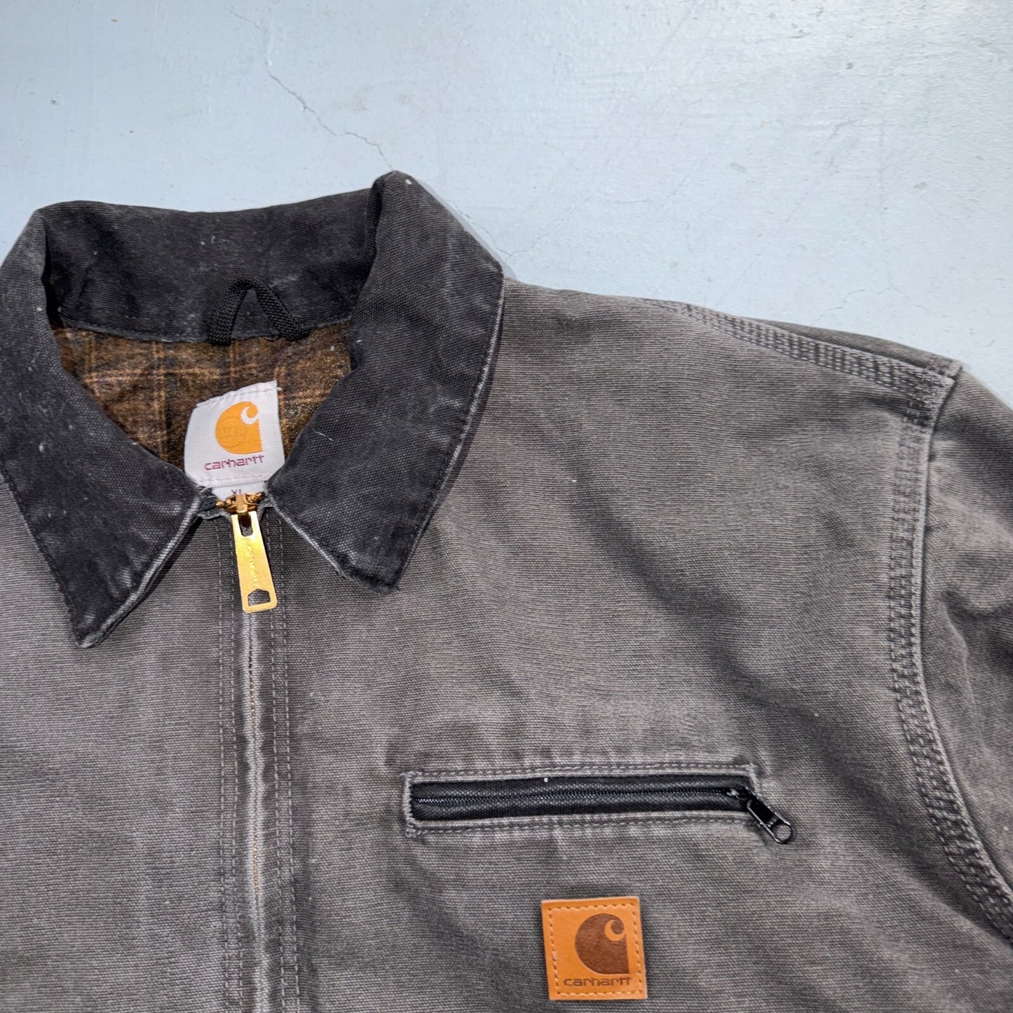 Carhartt Vintage J97 GVL Detroit Blanket Lined Jacket Size XL Tall Gray