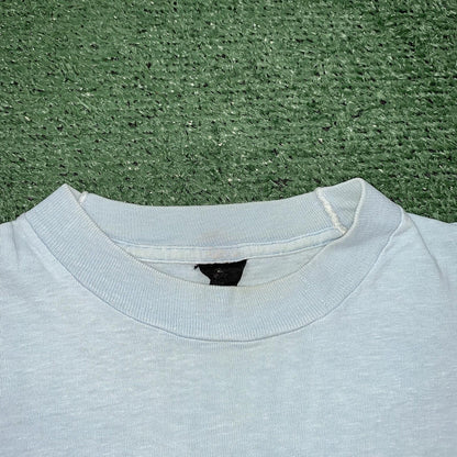 Nike Vintage T Shirt Mens M 70s Quad Swoosh Center OG 80s Blue Heavy Rare Stack