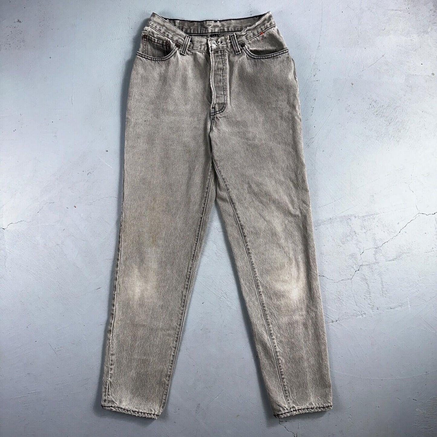 Levis 501 Vintage 90s USA XX Straight Leg Jeans Black Faded Grey Wash Act 25x30