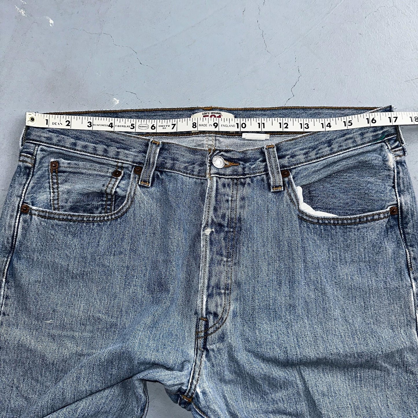 Levis 501 Vintage Y2K XX Straight Leg Jeans Blue Light Wash 34x32 Act 34x31